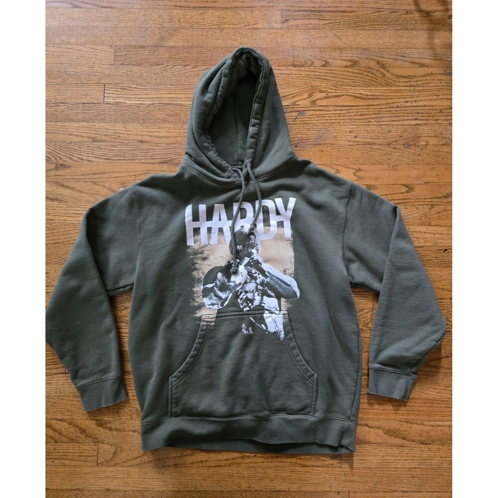 Hardy 2025 Concert Tour Graphic Hooded Pullover Sweatshirt Green Size Large